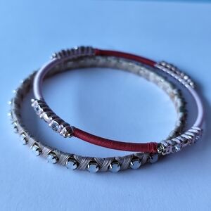 3/$25💙Bangle bracelets with Rhinestones and wrapped with thread